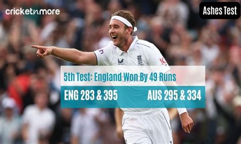 England beat Australia, England won by 49 runs .